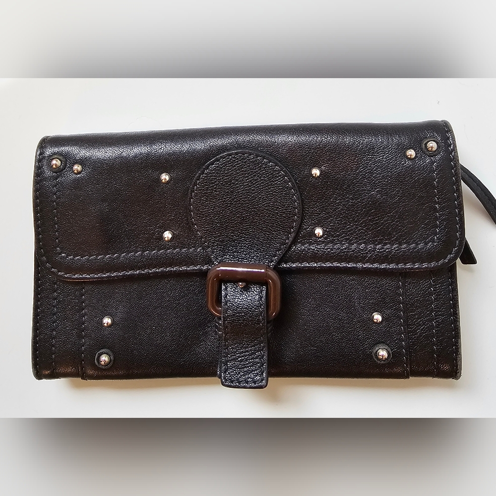 Chloe Black Leather Wallet With Studs